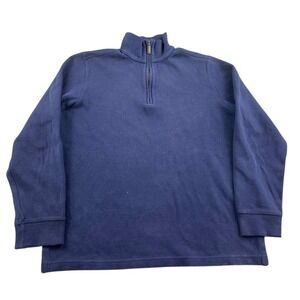Joseph & Lyman 1/4 Zip Sweater Men S Blue 100% Cotton Pullover Hong Kong Made‎
